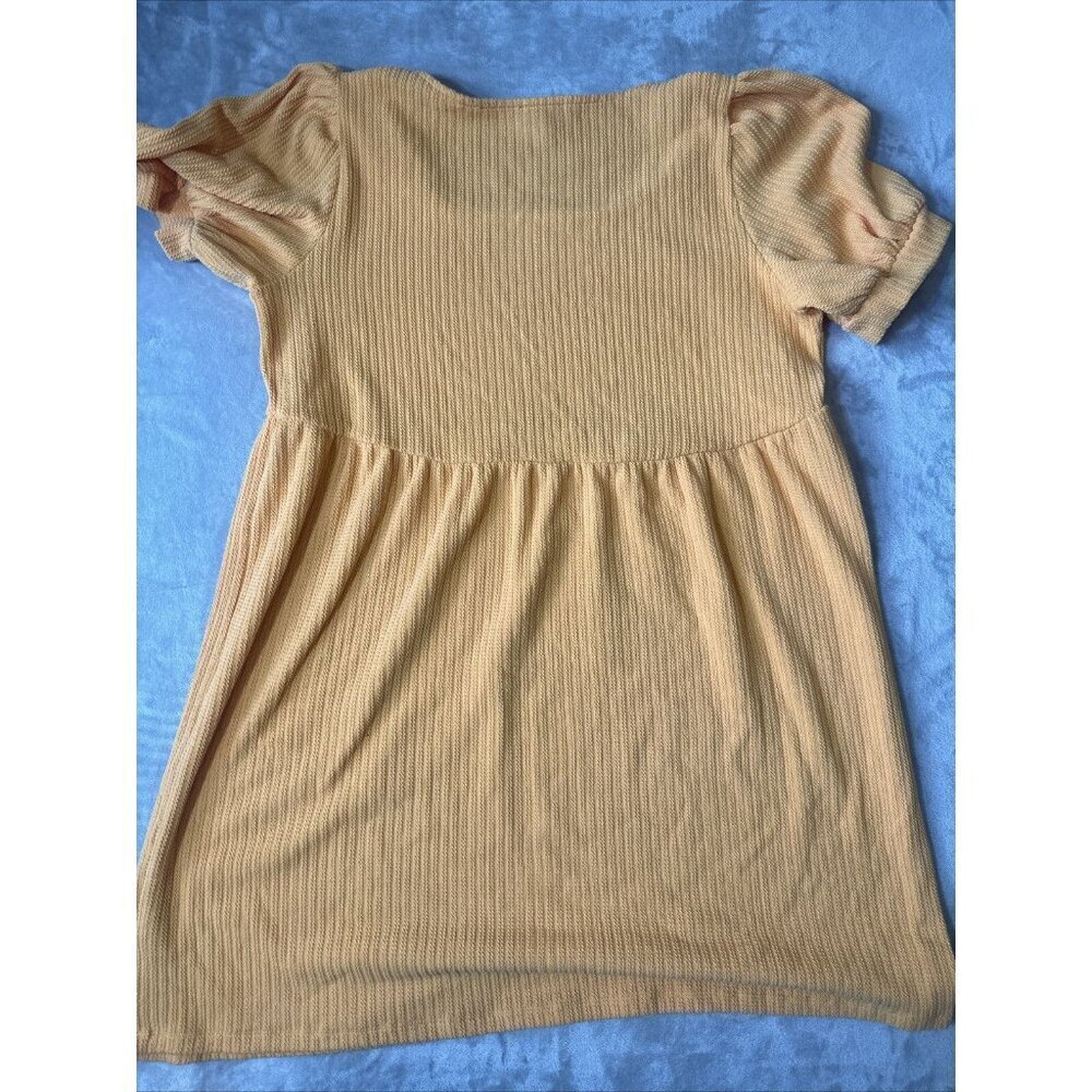 Polagram Dress Orange Rivne Cottage Core Orange Stretch Plus 2X - Picture 7 of 9